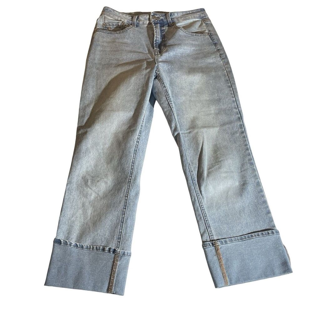 Frye Jeans women's Size 4/27 Light Wash Cuff Cropped Denim Stretch High Rise